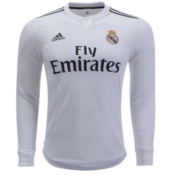 Camisa oficial Adidas Real Madrid 2018 2019 I jogador manga comprida